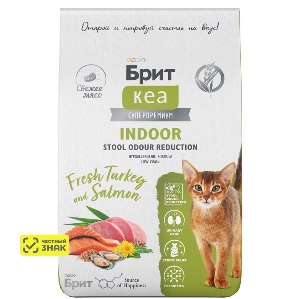 Brit Кеа Indoor Сухой корм для взрослых домашних кошек, с индейкой и лососем, 7кг