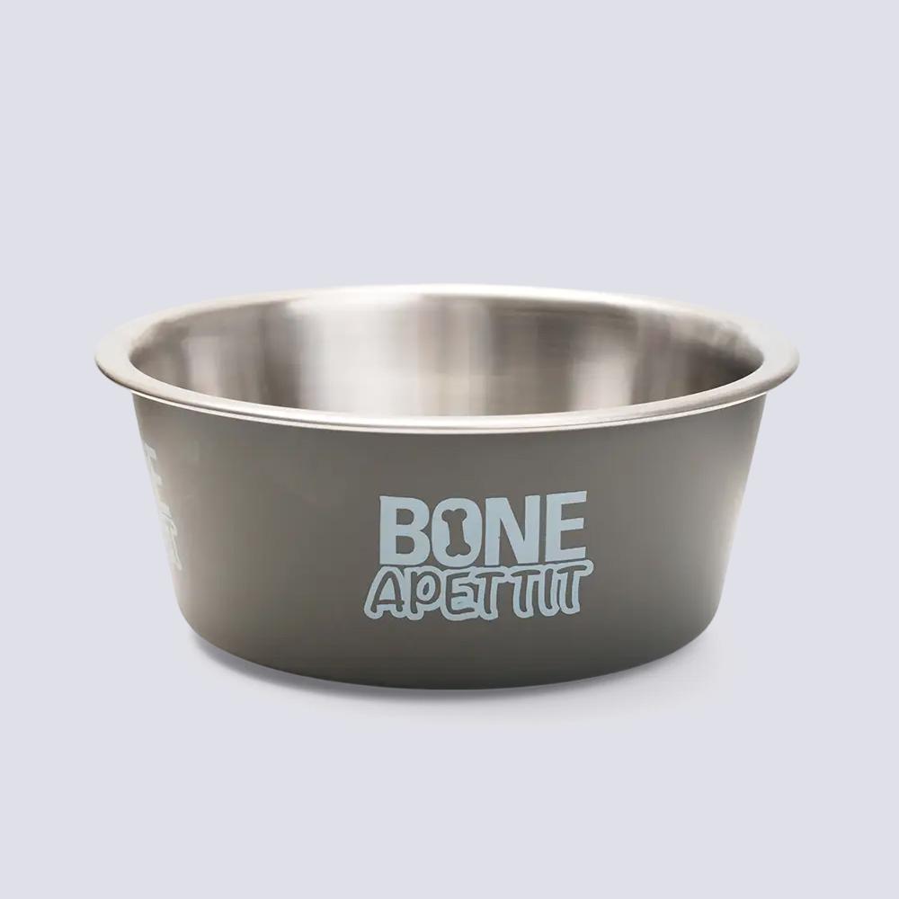 RURRI Миска для кошек и собак Bone Appetit, 750 мл, 15,5х5,5 см, серый
