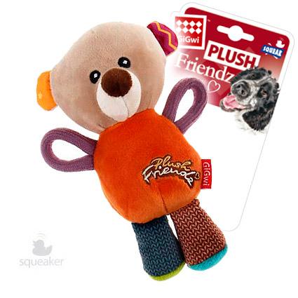GiGwi Игрушка для собак Мишка Plush Friendz с пищалкой 16 см