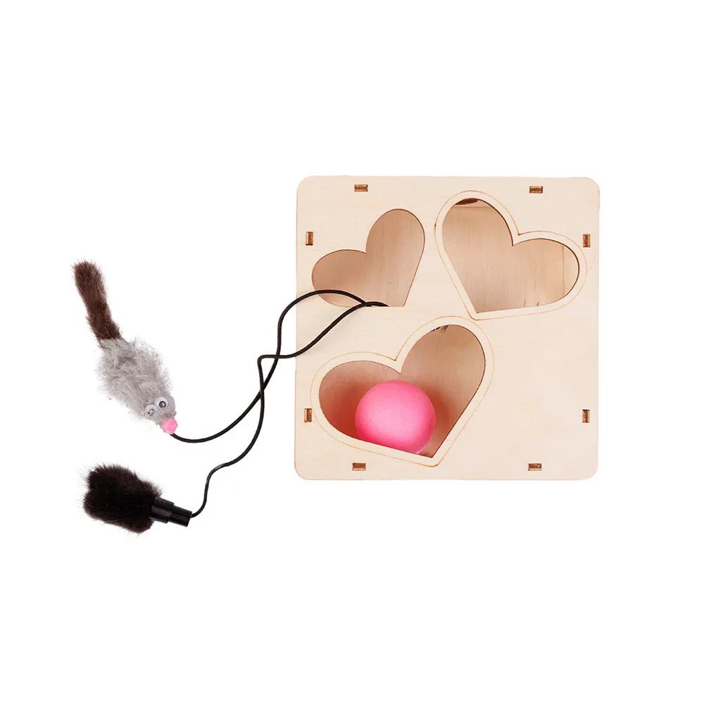 Pet hobby Игровая платформа для кошек Квадрат с шариком и игрушкой, 14,5x14,5x7 см