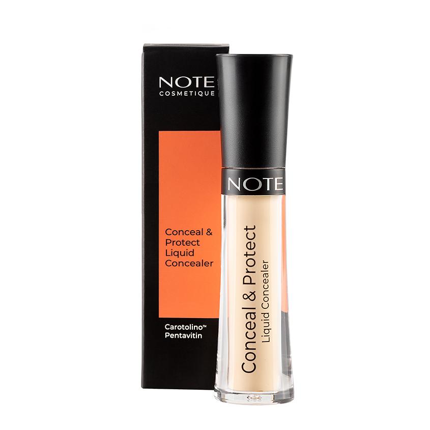 Консилер для лица `NOTE` CONCEAL & PROTECT LIQUID CONCEALER тон 01 Светло-песочный