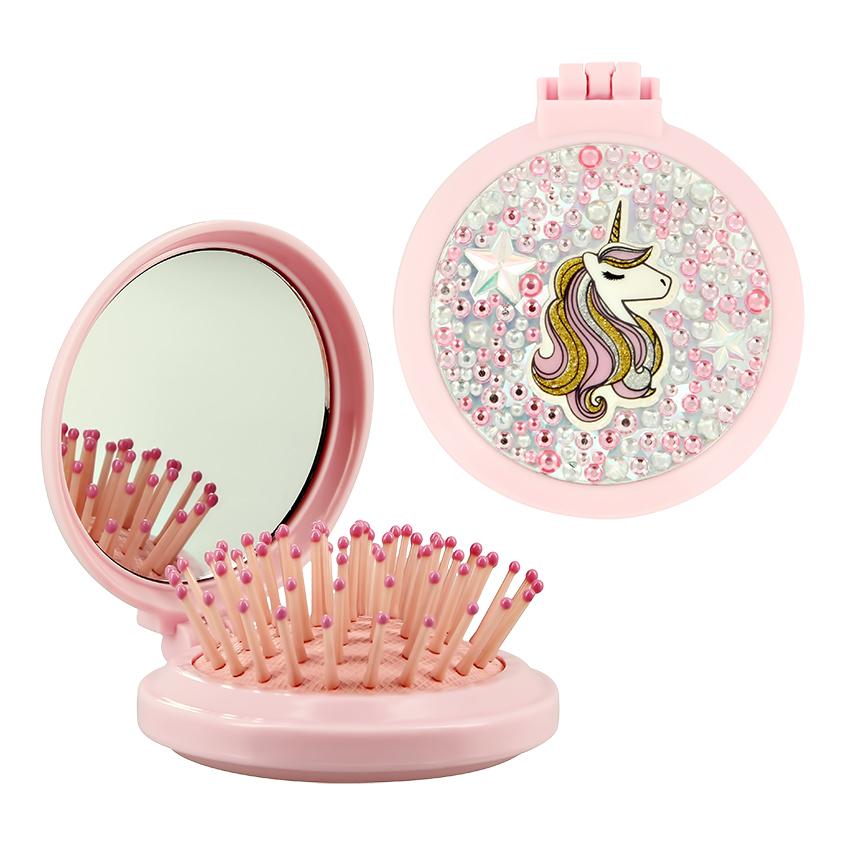 Расческа для волос с зеркалом `MISS PINKY` `FAVS` розовая
