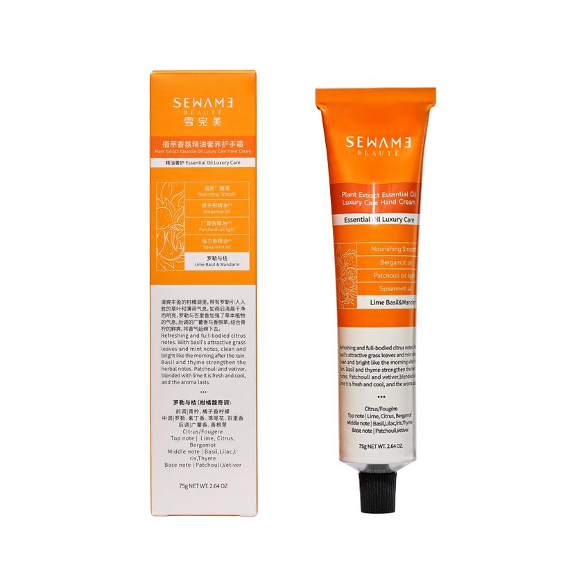 Крем для рук `SEWAME` LUXURY CARE с эфирным маслом лайма, базилика и мандарина 75 гр