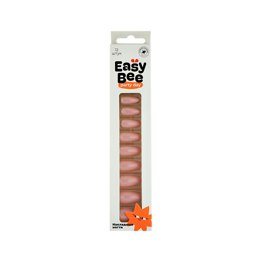 Набор накладных ногтей с клеевыми стикерами `EASYBEE` NAIL DAY Classic Pink (12 шт + клеевые стикеры 24 шт)