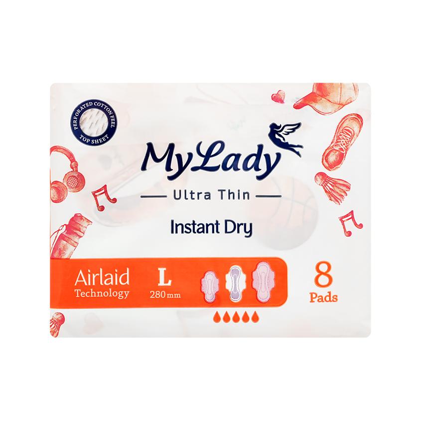 Прокладки гигиенические `MY LADY` INSTANT DRY ультратонкие L 8 шт