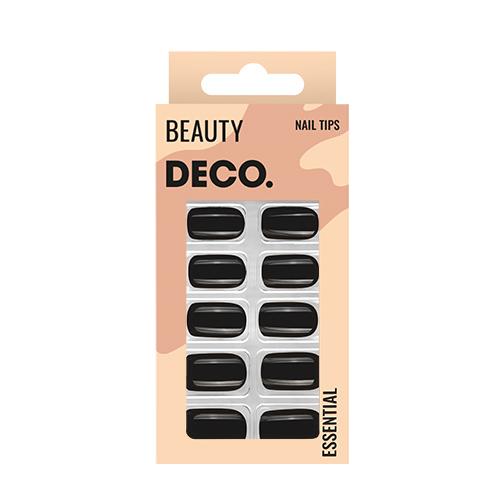Набор накладных ногтей с клеевыми стикерами `DECO.` ESSENTIAL black side (24 шт + клеевые стикеры 24 шт)