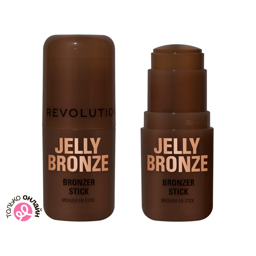 Бронзер для лица `REVOLUTION` JELLY BRONZE в стике с желейной текстурой тон Dark cocoa