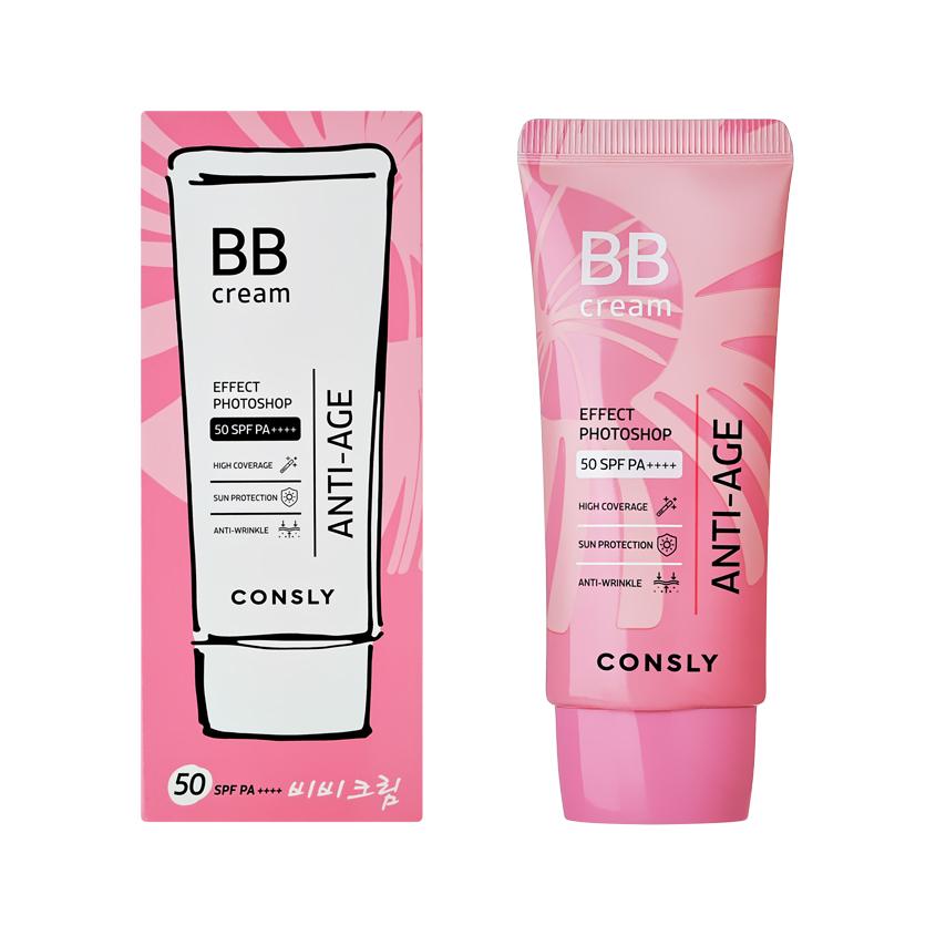 Крем для лица `CONSLY` EFFECT PHOTOSHOP BB антивозрастной SPF-50 PA++++ (натуральный бежевый) 50 мл