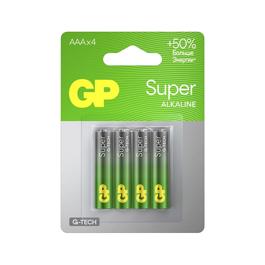 Батарейка `GP` SUPER ALKALINE Алкалиновые 24А ААA 4 шт