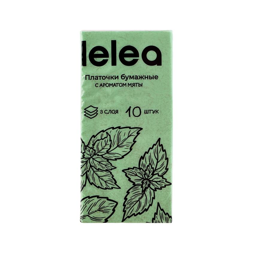 Платочки бумажные `LELEA` с ароматом мяты 10 шт