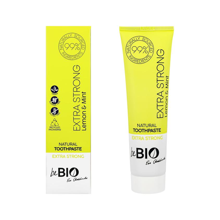 Паста зубная `BEBIO` EXTRA STRONG Лимон и мята 100 мл