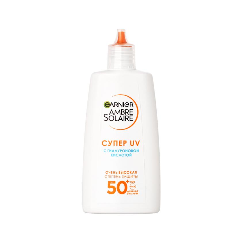 Флюид для лица `GARNIER` `AMBRE SOLAIRE` СУПЕР UV увлажняющий солнцезащитный с гиалуроновой кислотой SPF 50+ 40 мл