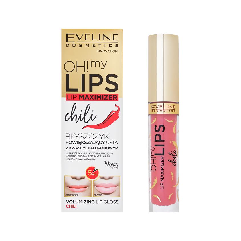 Блеск для губ `EVELINE` OH! MY LIPS для увеличения объема с перцем чили 4,5 мл