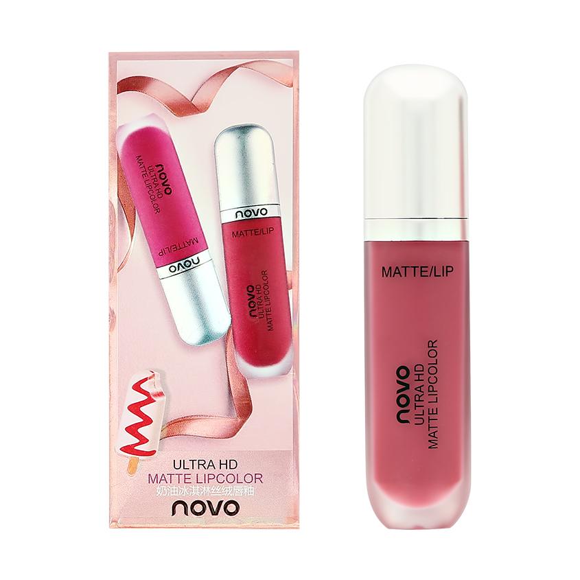 Помада для губ `NOVO` ULTRA HD MATTE LIPCOLOR матовая жидкая тон 02