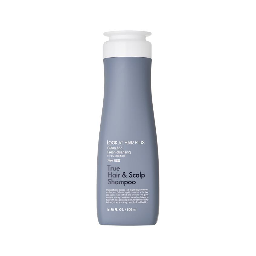 Шампунь для волос `LOOK AT HAIR PLUS` True Hair & Scalp для жирной кожи головы 500 мл