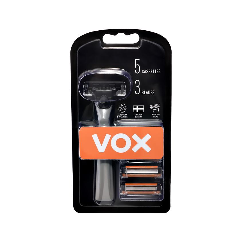 Станок для бритья `VOX` FOR MEN 3 лезвия с 5 сменными кассетами 1 шт