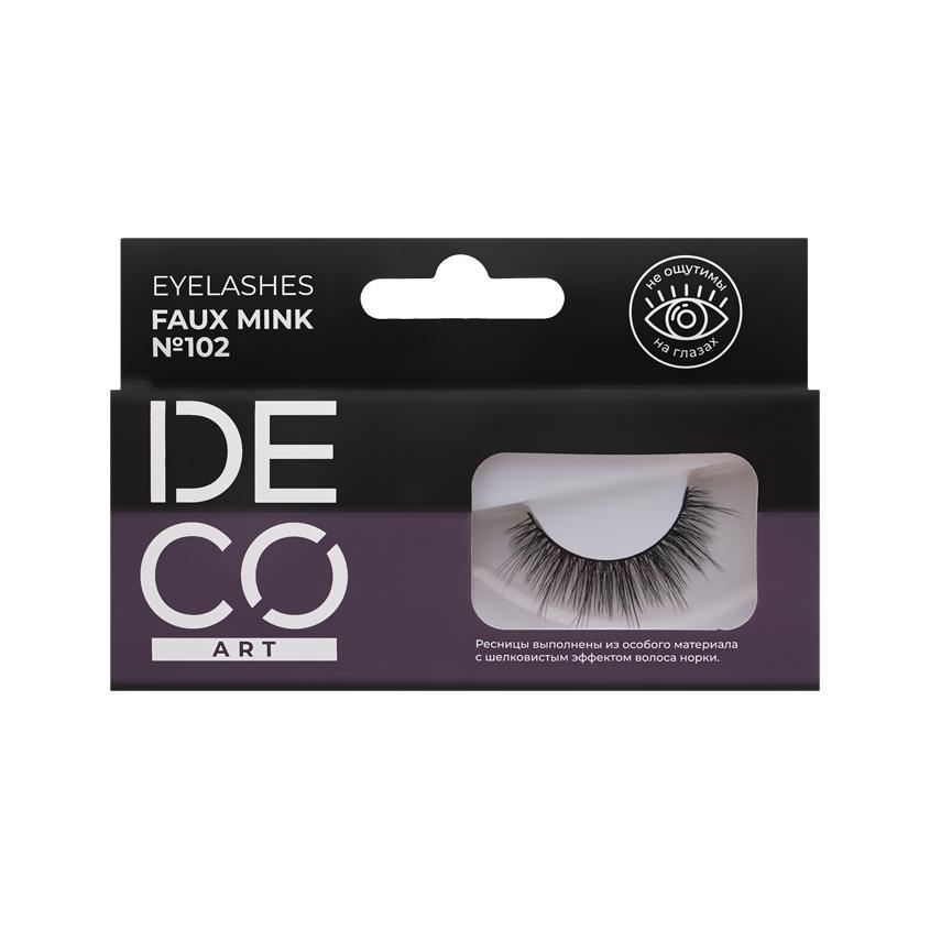 Накладные ресницы `DECO.` ART EYELASHES FAUX MINK №102 с эффектом норки черные